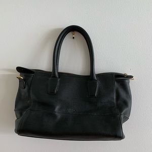Italian Perlina Black Leather Bag